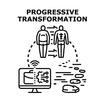 Progressive transformation vector concept illustrating personal development Stock-Illustration