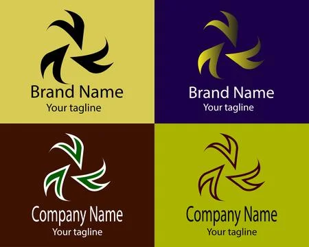 Progressive Tri-Flow Logo Design Stock Illustration