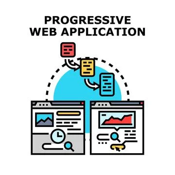 Progressive web application concept creating modern online experience Stock Illustration