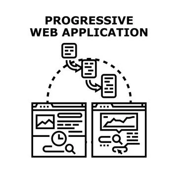 Progressive web application concept creating modern online experience Stock Illustration