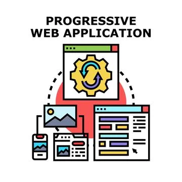Progressive web application developing adapting for various devices Stock-Illustration
