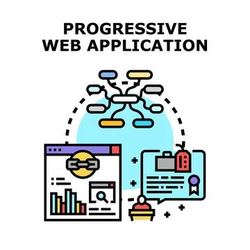 Progressive web application developing concept vector illustration 스톡 일러스트