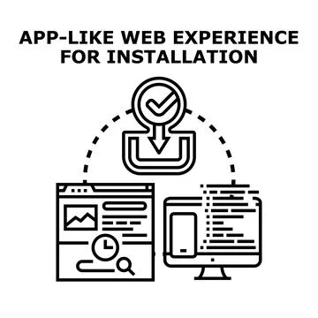 Progressive web application installation process and user experience Stock Illustration
