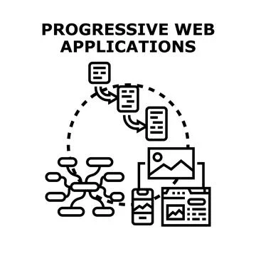 Progressive web applications creating versatile user experiences イラスト素材