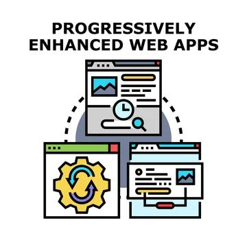 Progressively enhanced web apps concept vector illustration 스톡 일러스트