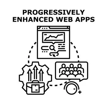 Progressively enhanced web apps concept vector illustration 스톡 일러스트