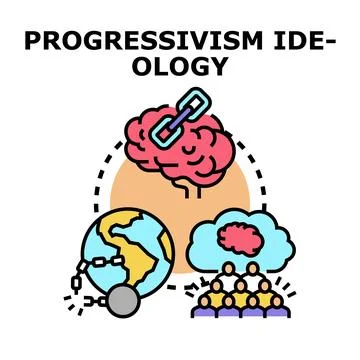 Progressivism ideology promoting social change and liberation Stock Illustration