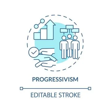 Progressivism ideology soft blue concept icon Stock-Illustration