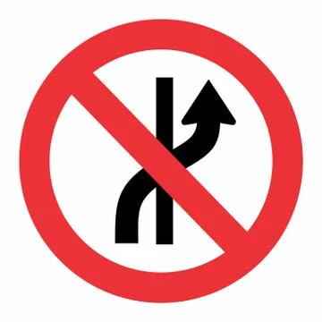 Prohibit Changing Lane Sign 스톡 일러스트