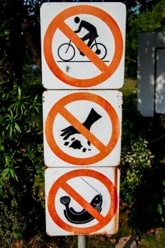 Prohibit sign in the park Stock Photos