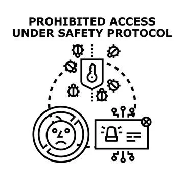 Prohibited access under safety protocol concept vector Illustrazione stock