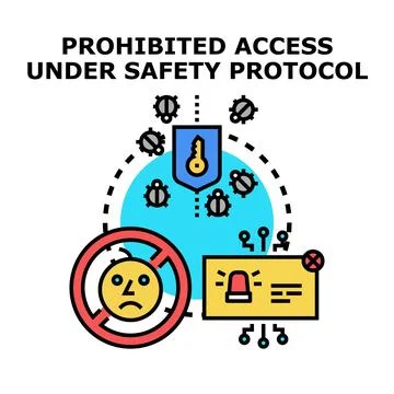 Prohibited access under safety protocol concept vector 库存插图
