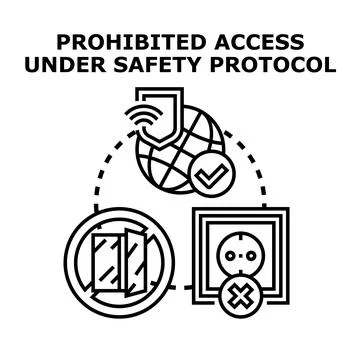 Prohibited access under safety protocol concept Stock Illustration