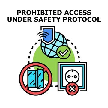 Prohibited access under safety protocol concept Stock Illustration