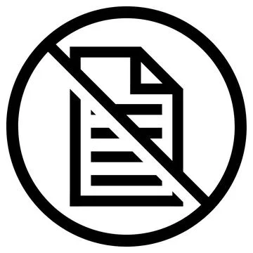 Prohibited document icon with crossed-out file symbol Stock Illustration
