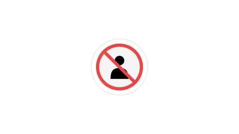 Prohibited entry icon animation on white background. 4K Vidéo 340883063