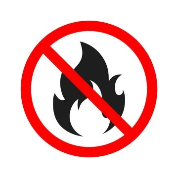 Prohibited Fire Flame Flat Sign Symbol Stock Illustration