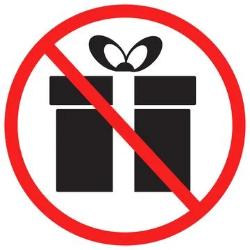 Prohibited gift icon. No gift sign. Forbidden present symbol. Stock-Illustration