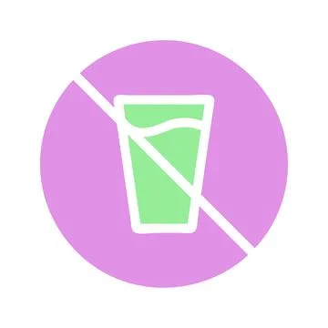 Prohibited Glass of Drink, Circle with a diagonal line Stock Illustration