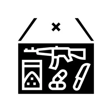Prohibited goods glyph icon vector illustration Stock Illustration