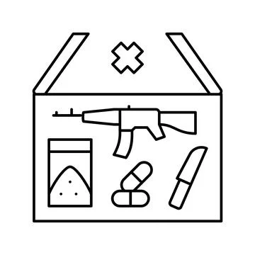 Prohibited goods line icon vector illustration Stock Illustration