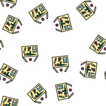 Prohibited goods vector seamless pattern Stock Illustration