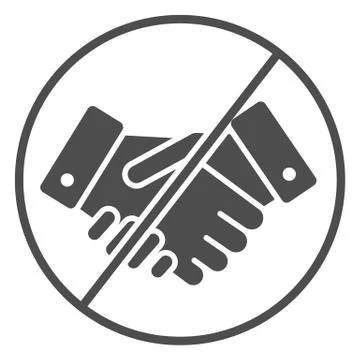 Prohibited handshake solid icon, economic sanctions concept, No Handshake sign Illustrazione stock
