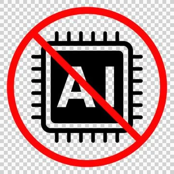 Prohibited icon for generating AI Stock Illustration
