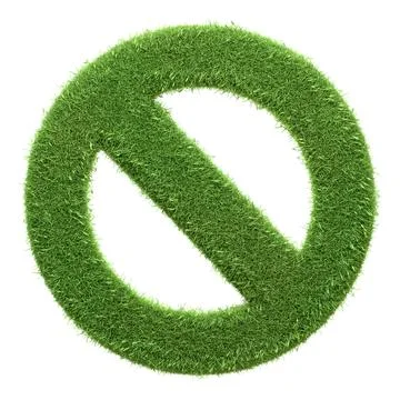 A prohibited or no entry sign composed of green grass Stock Illustration