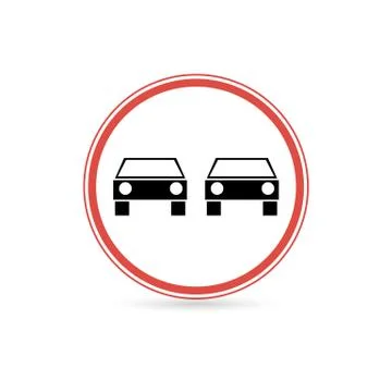 Prohibited overtaking icon. Flat illustration of prohibited overtaking vector Stock Illustration