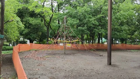 Prohibited park playground equipment Video stock 147479508