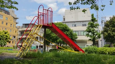 Prohibited park playground equipment Stock-Footage 147479645