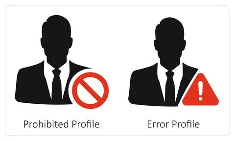 Prohibited Profile and Error Profile Stock Illustration