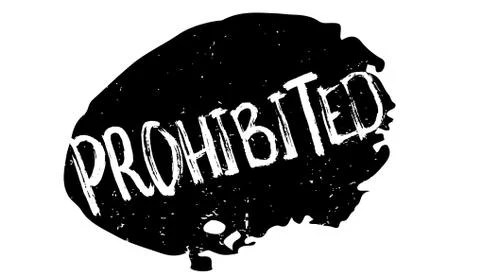 Prohibited rubber stamp Stock Illustration