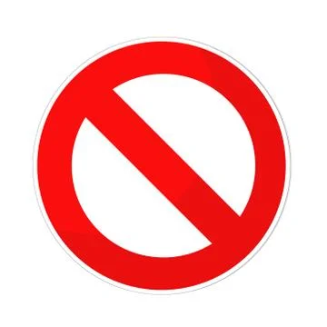 Prohibited sign flat design on white, stock vector illustration Stock Illustration