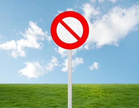 Prohibited sign on grass Stock Photos