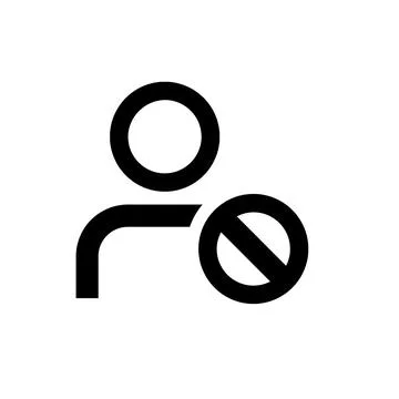Prohibited sign icon with crossed circle and human silhouette Stock Illustration