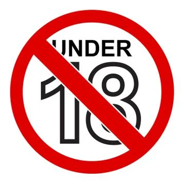Prohibited sign, Not Allowed for under Eighteen Stock Illustration