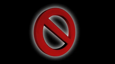 Prohibited symbol Stock Footage 73244095