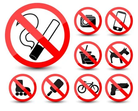 Prohibited symbols Stock Illustration