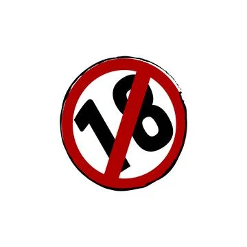 Prohibited under 18 years old sign Stock Illustration