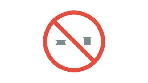 Prohibited use of digital trash bin and delete icon symbol animation. Video stock 333373870