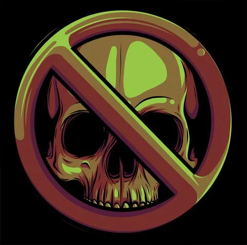 Prohibited Warning skull icon. vector illustration design Stock Illustration