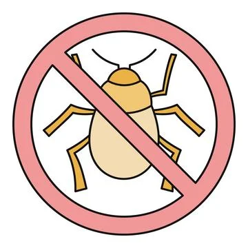 Prohibiting insects and pests with stop sign icon Illustrazione stock