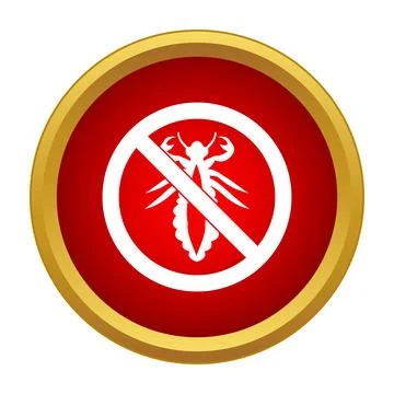 Prohibiting lice icon for pest control and hygiene concept Stock Illustration