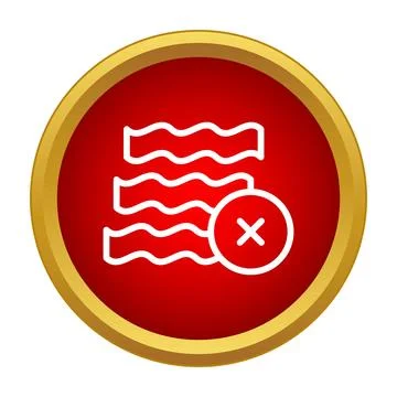 Prohibiting meat consumption representing no bacon or pork icon Stock Illustration