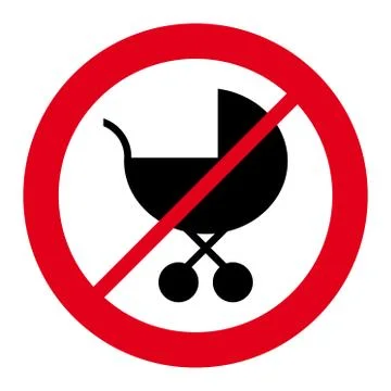 Prohibition access sign strollers prams vector icon 1 Stock Illustration