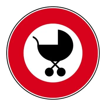 Prohibition access sign strollers prams vector icon 2 Stock Illustration