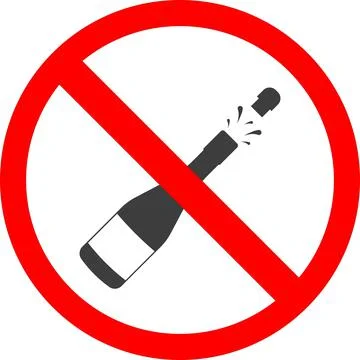 Prohibition of alcohol consumption on holidays. Vector image. Stock Illustration
