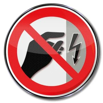 Prohibition and not touch, device is under voltage Stock Illustration